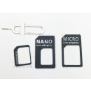 3 in1 Nano Sim Karten Adapter Set NanoSim MicroSim Karte...